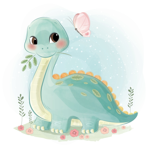 Cute dino playing PNG Free Download