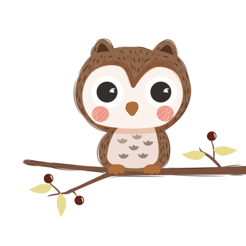 Adorable owl illustration for nursery PNG Free Download