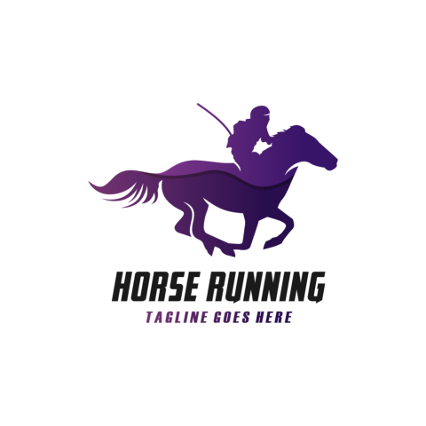 Modern running horse logo PNG Free Download