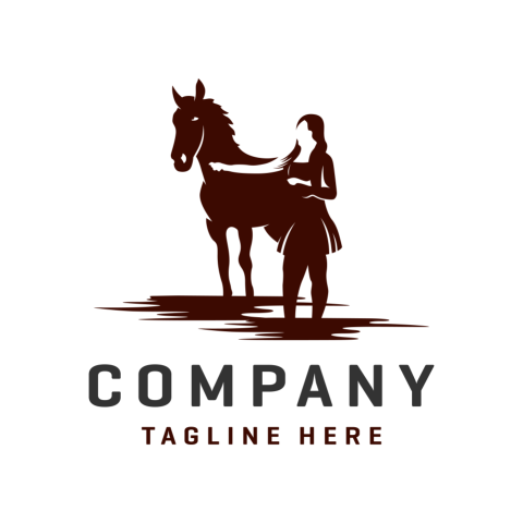 Horse and woman logos template